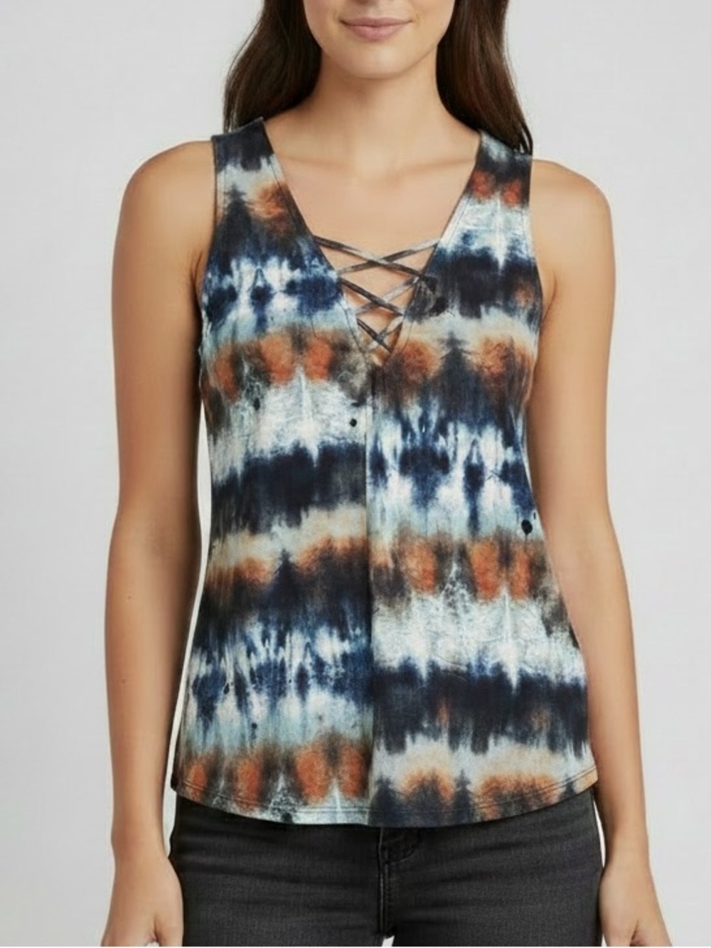 Veronica M Tie-Dye Silky Knit Tank Top, XS